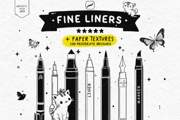 100 Fine Line Brushes for Procreate: A Practical Tool for Digital Artists Seeking Realistic Precision