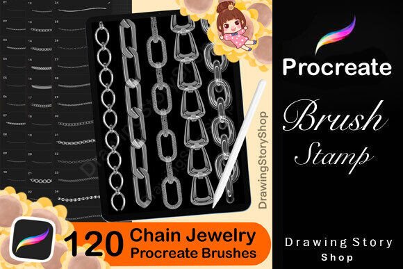 120 Procreate Chain Jewelry Brushes: A Must-Have Toolkit for Digital Jewelry Designers