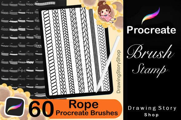 60 PROCREATE ROPE BRUSHES: Enhancing Digital Art with Precision and Creativity