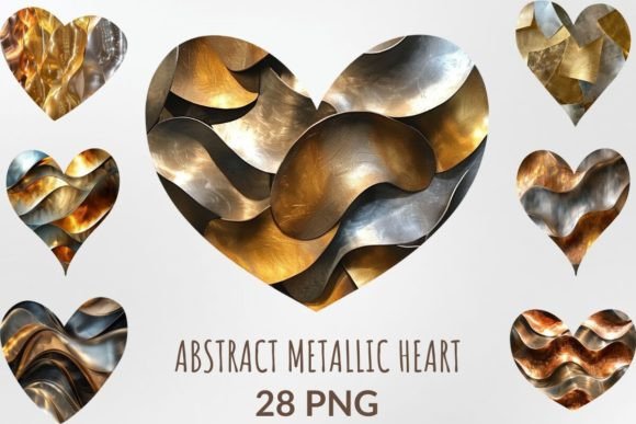 Abstract Metallic Heart Sublimation: A Strategic Asset for Modern Design