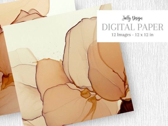 Elegant Beige Alcohol Ink Floral Art: A Strategic Asset for Creative Branding