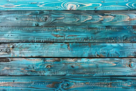 Turquoise Painted Wooden Texture: A Rustic Design Element