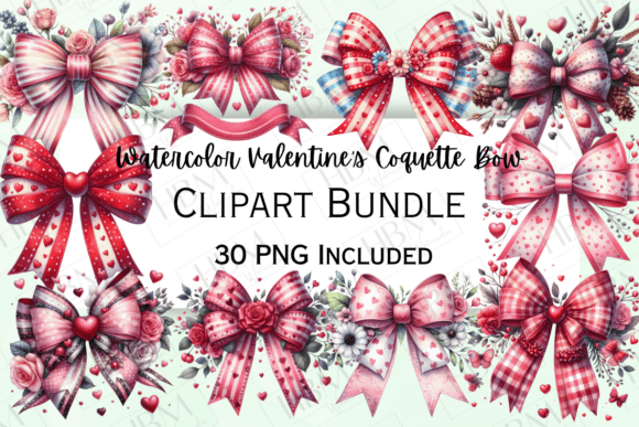 Watercolor Valentine's Coquette Bows: A Strategic Asset for Branding and Design